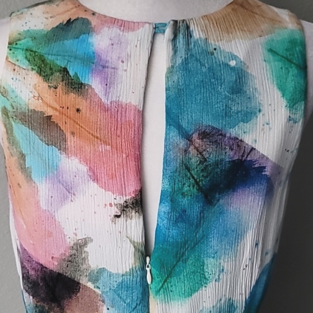 Desigual Long Faded Floral Watercolor Maxi Dress Size 8 Color White Multi NWT - Picture 11 of 15
